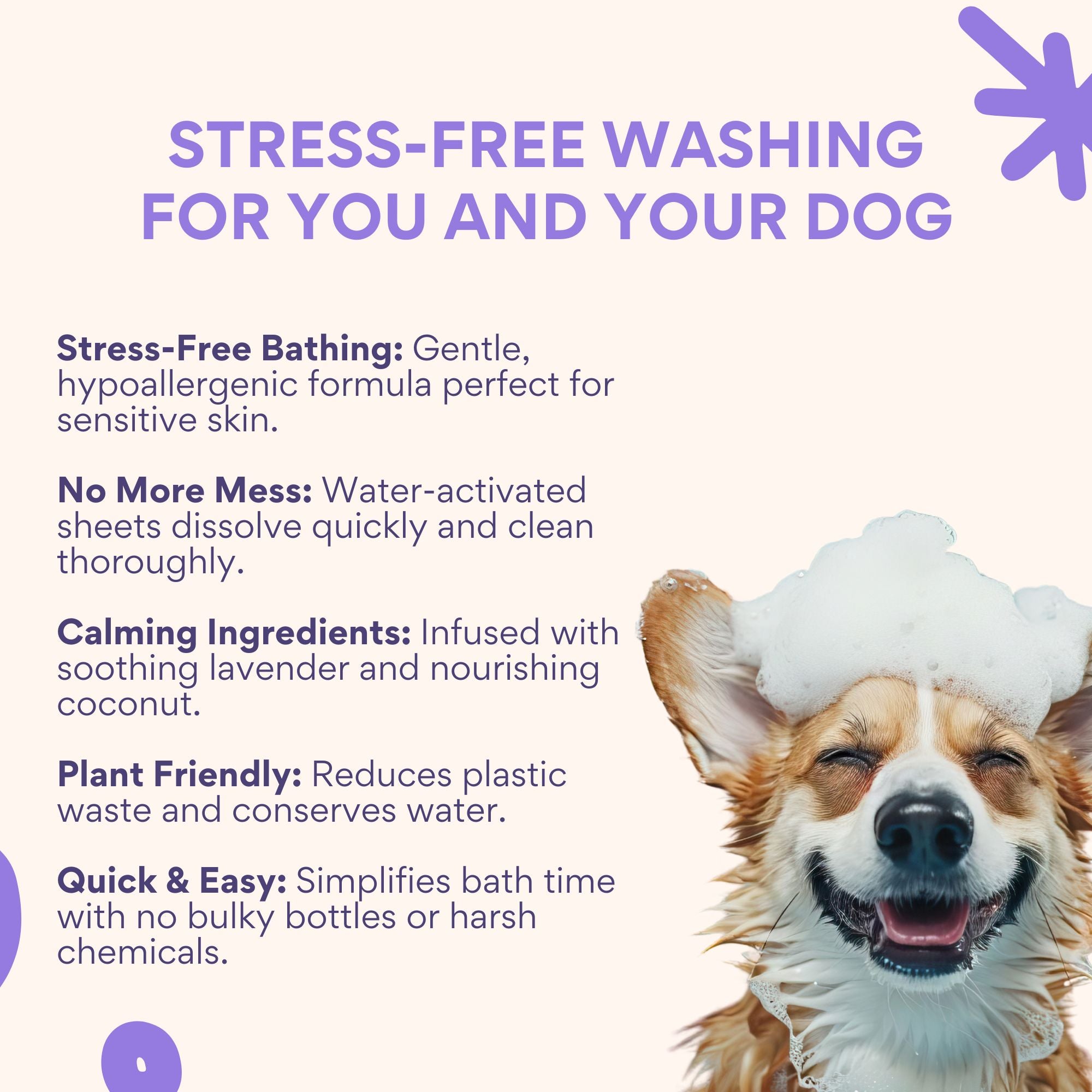 Shampoo Sheets for Dogs (Lavender)