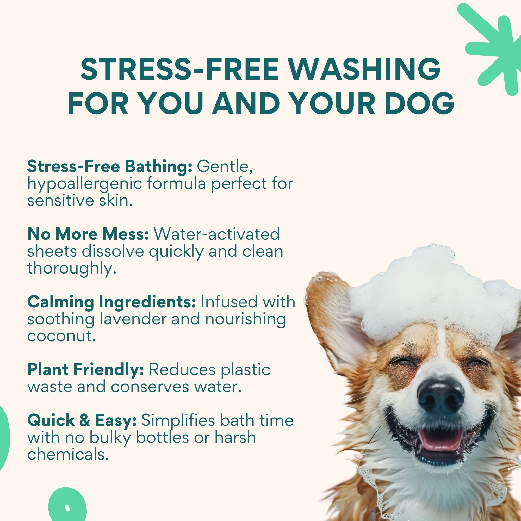 Shampoo Sheets for Dogs (Mint)