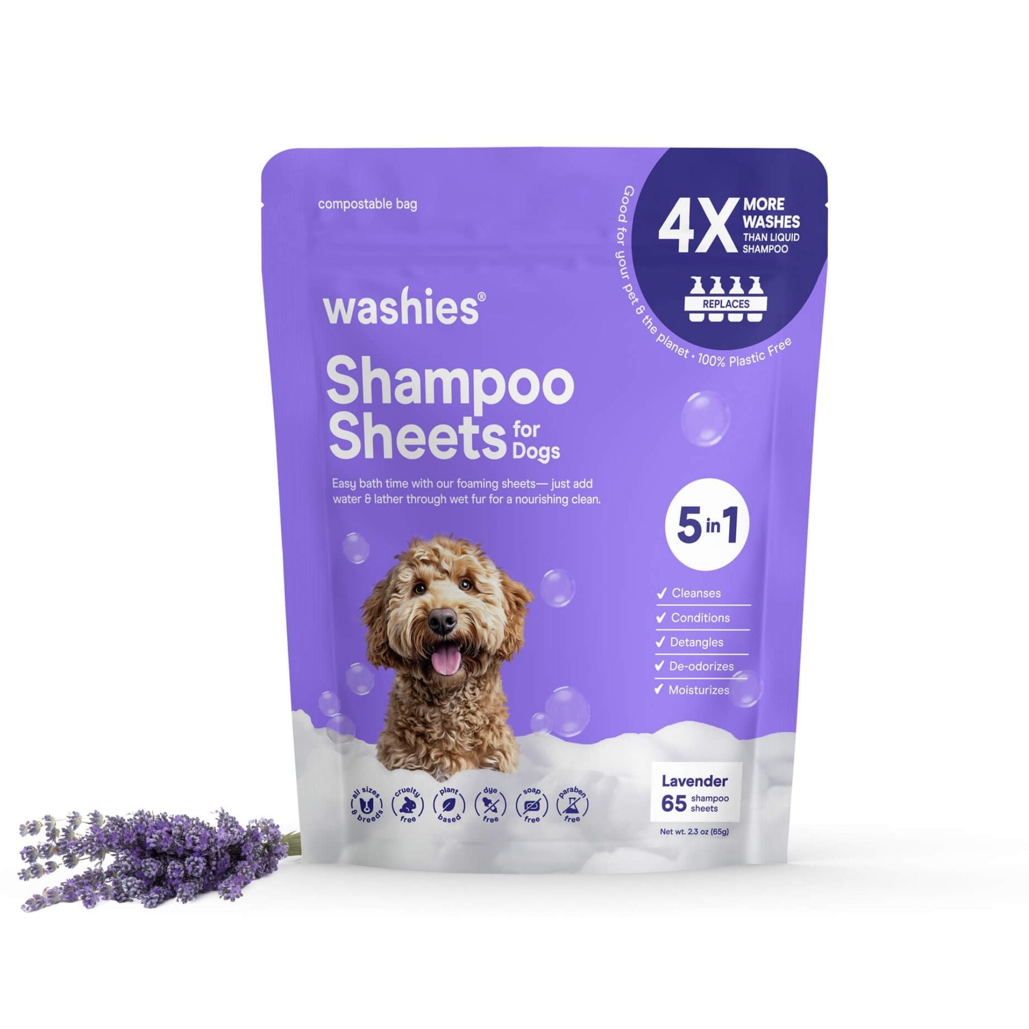 Shampoo Sheets for Dogs (Lavender)