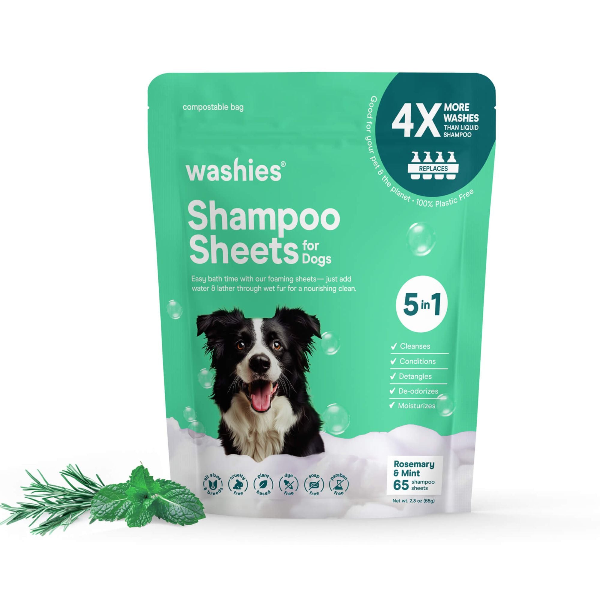 Shampoo Sheets for Dogs (Mint)