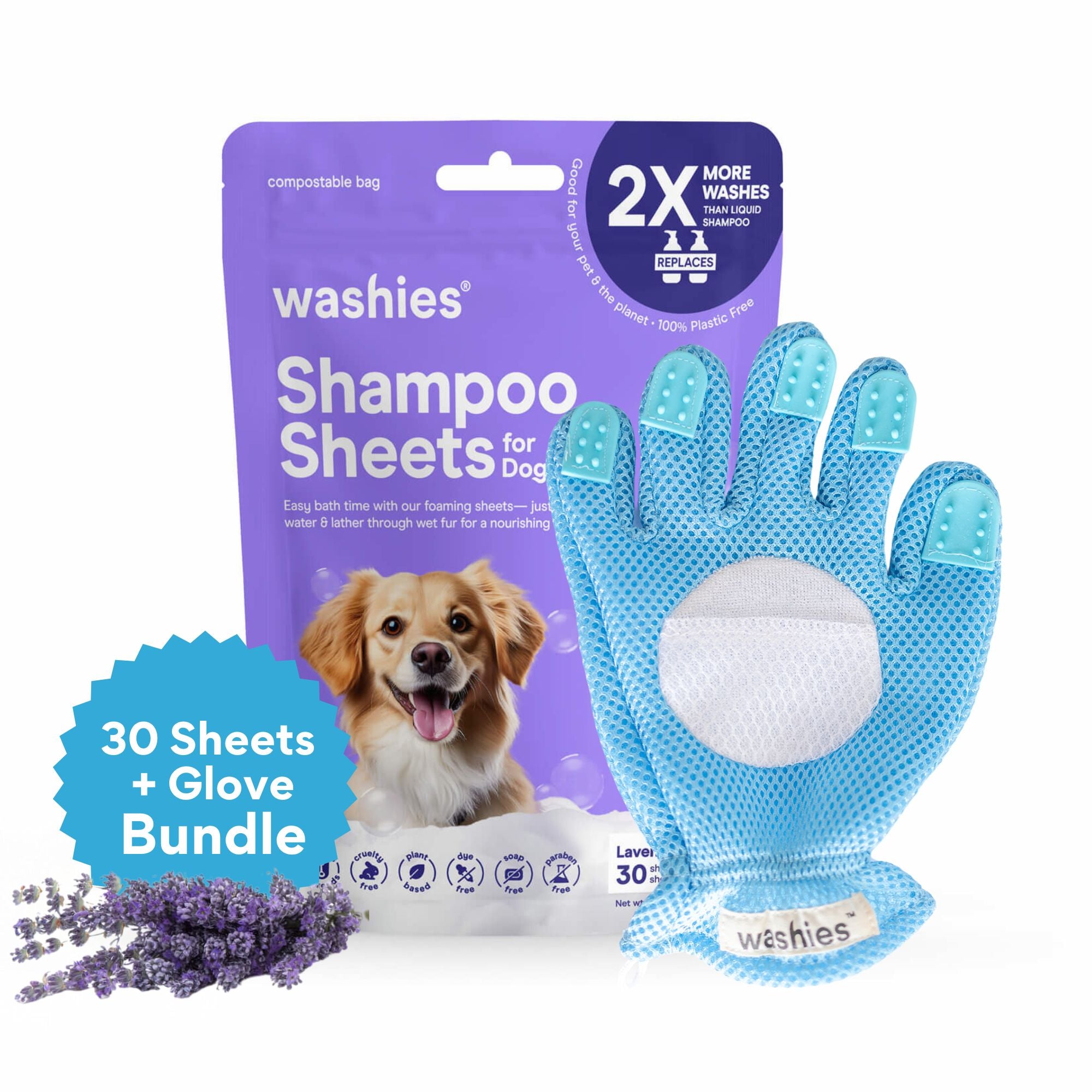 Shampoo Sheets for Dogs (Lavender)