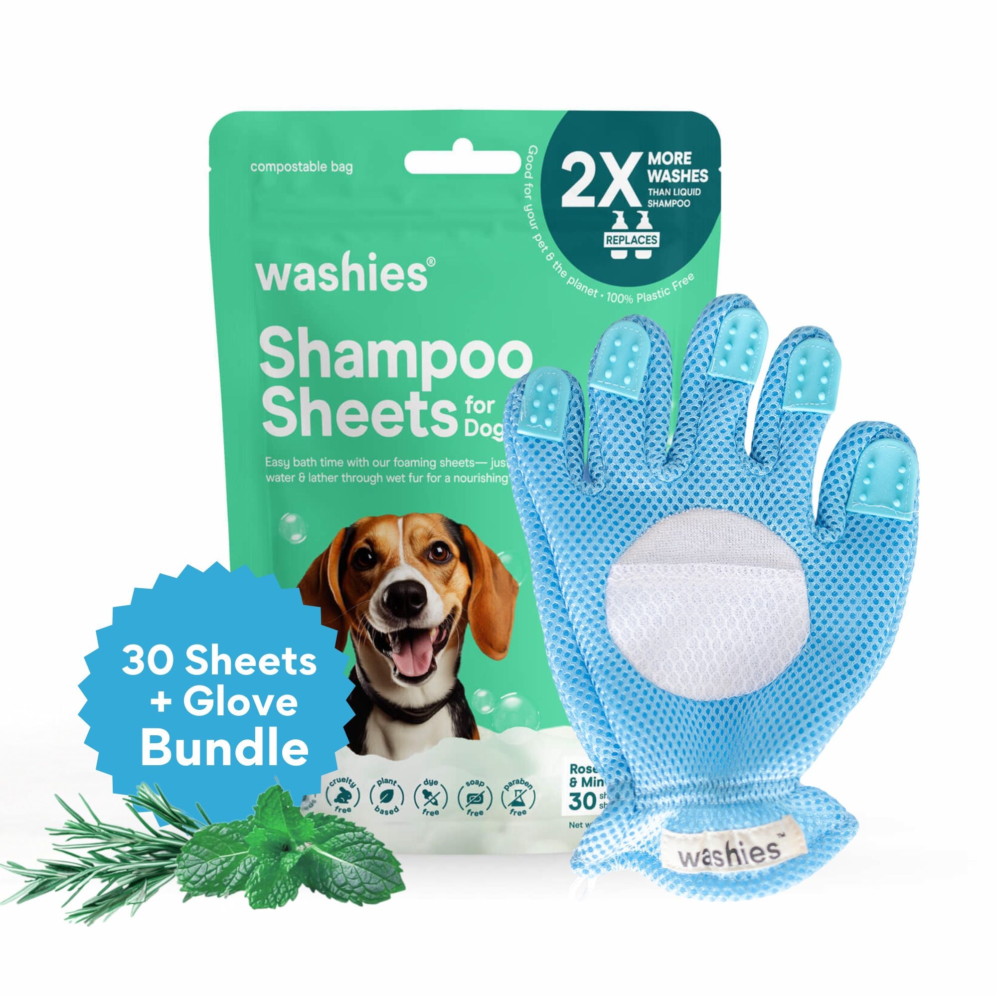 Shampoo Sheets for Dogs (Mint)